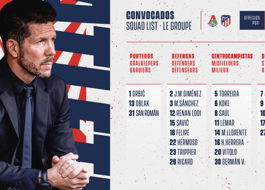Saúl y Luis Suárez entran en la lista contra el Lokomotiv