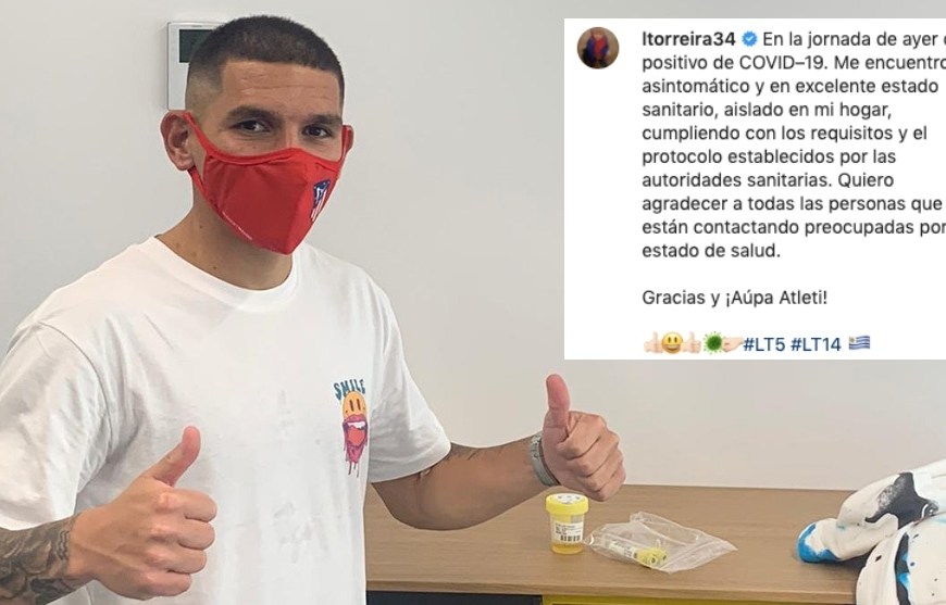 Torreira: "Me encuentro asintomático y en excelente estado sanitario. Gracias y ¡Aúpa Atleti!"